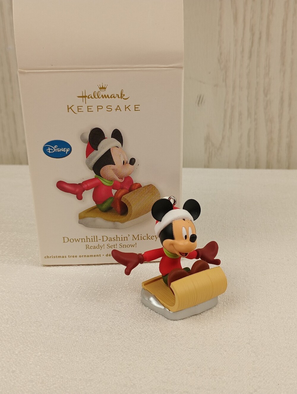 2012 Hallmark Keepsake Disney Merry Mittens Mickey Ready! Set! Snow! Ornament